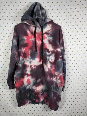 Victorias Secret Pink Tye Dye SWEATER DRESS Oversized Hoodie Long XS
